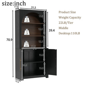 Modern Black Bookcase with Storage Cabinet