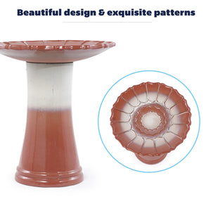 Handmade Glazed Ceramic Bird Bath