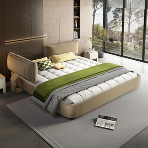 Cloud Bed Frame With Oversized Padded Movable Headboard