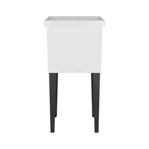 Bari Freestanding Plastic Laundry Utility Sink with Storage Cabinet