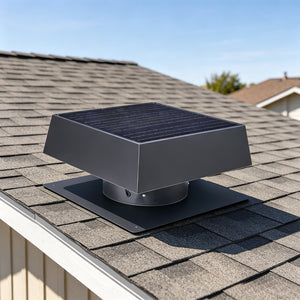 12" Flush Mount Trapezoid Solar Attic Vent with Dual Power Roof Exhaust Fan