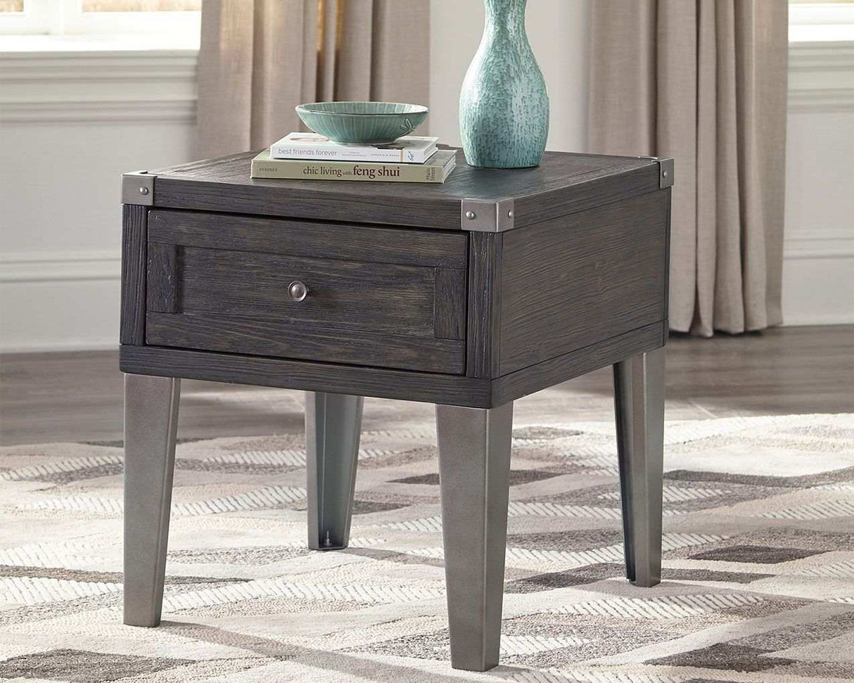 Todoe - Rectangular End Table - Dark Gray - Best Buy Furniture
