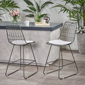 Yearning - Iron Counter Stool With Water Resistant Cushion - Best Buy Furniture