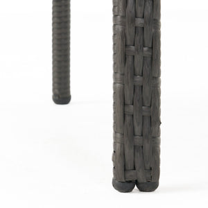 Outdoor PE Rattan Stacking Chair with Iron Frame and Cushions (Set of 4)