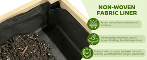 Raised Garden Bed with Water Collection Tray and Storage Shelf