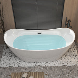 Freestanding Tub With Overflow And Pop Up Drain, Ergonomic Design