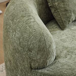 Curved Loveseat Sofa With Round Armrest
