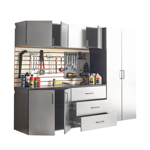 Astro Series - Garage Cabinet Set B With Soft Closing Drawers - Metallic Gray