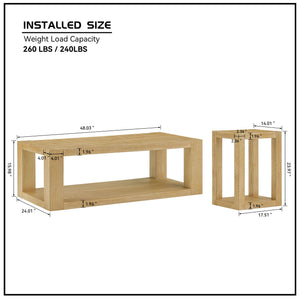 2-Piece Modern Rectangle Coffee Table Set
