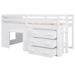 Loft Bed With Cabinet And Shelf