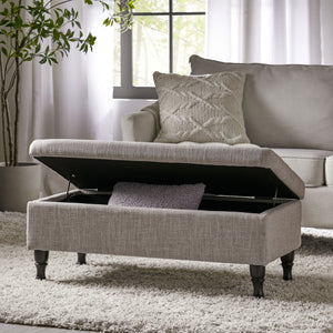 Dean - Fabric Storage Wide Tufted Rectangle Ottoman - Gray - Best Buy Furniture