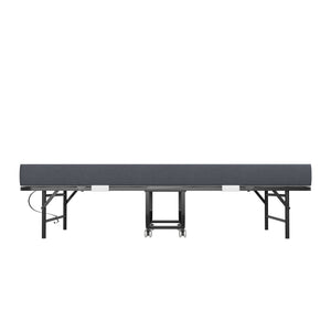 Twin Extra Long Folding Bed For Tall People, Heavy-Duty Rollaway Guest With Memory Foam Mattress - Black