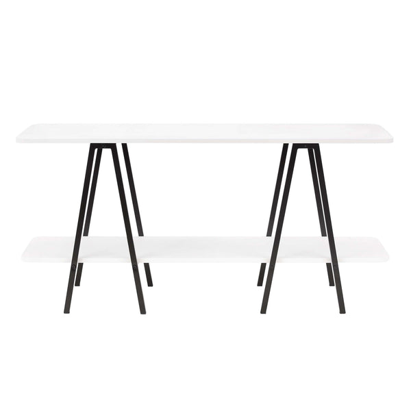 Modern Console Table with Carbon Steel Legs - Gray, White, Black