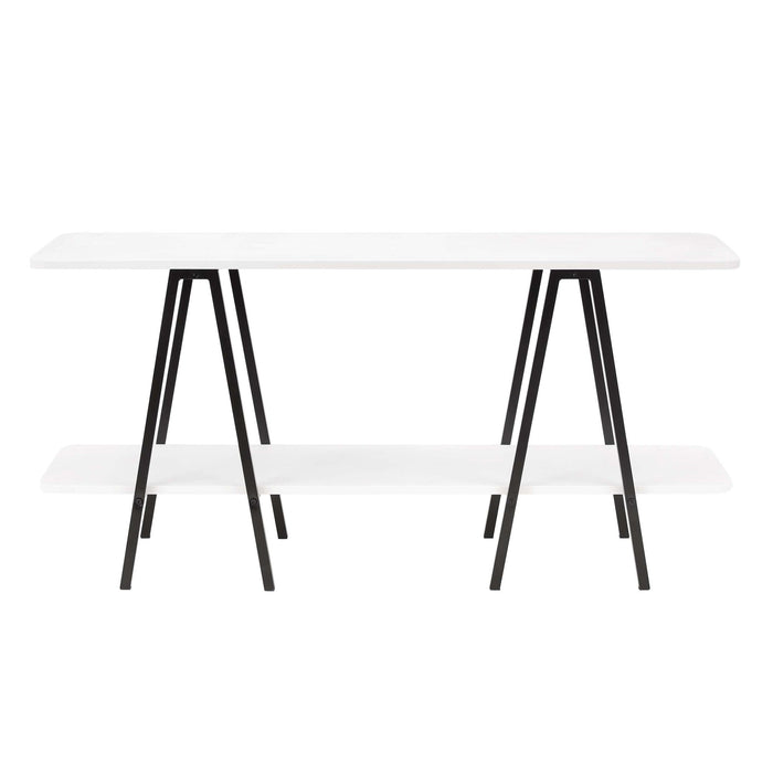 Modern Console Table with Carbon Steel Legs - Gray, White, Black