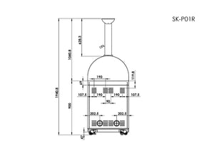 Black Gas Grill Four Burners Grill-B Stainless Steel Outdoor Kitchen Islands
