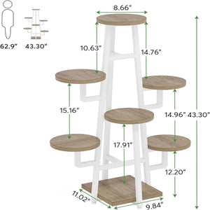7 Tier Corner Plant Shelf With High Low Design For Living Room