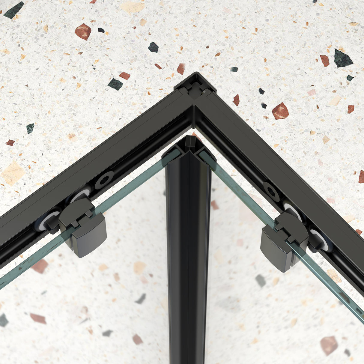 Sliding Shower Door with 1/4" Tempered Clear Glass, 34.625 in. x 72 in.