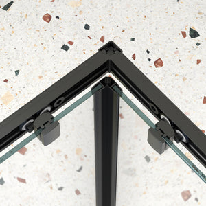 Sliding Shower Door with 1/4" Tempered Clear Glass, 34.625 in. x 72 in.