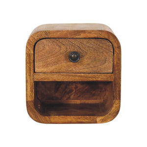 Solid Wood Curved Wall Mounted Bedside Table