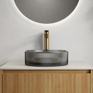 Sonny 14'' Bathroom Round Crystal Glass Sink without Faucet
