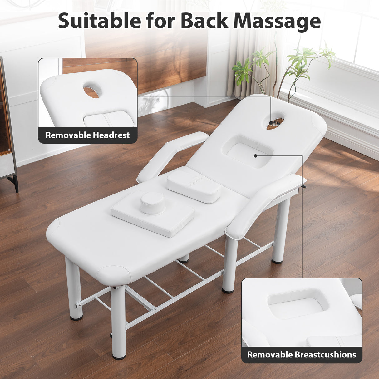 Professional Beauty Bed with Removable Headrest