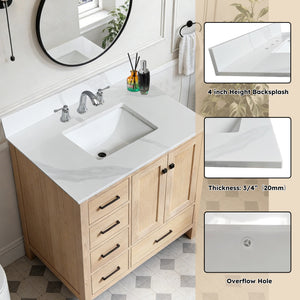 37-Inch Quartz Bathroom Vanity Top