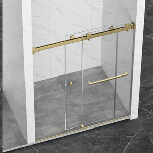 Frameless Shower Door with Double Sliding Design