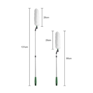 Long Handle Duster With Extension Bar, Home Dust Collector - White