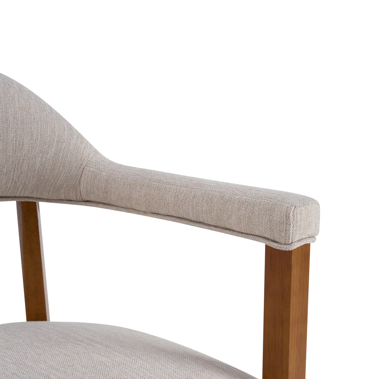 Wood Frame Upholstered Dining Chairs with Armrests (Set of 2)