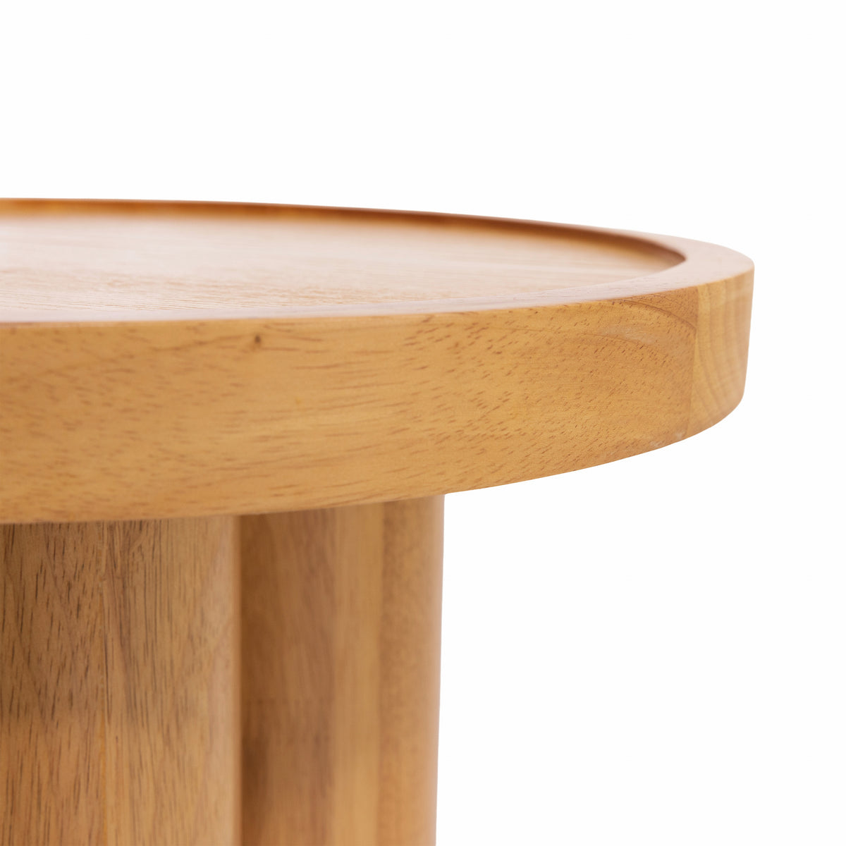 Round Solid Wood End Table