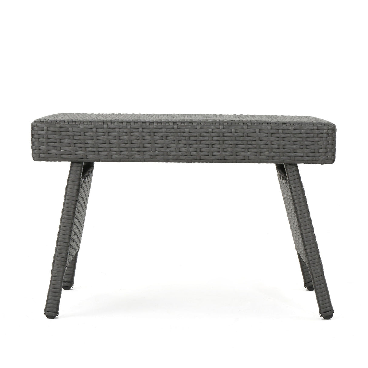 Outdoor Wicker Table With Rectangular Tabletop - Gray - Best Buy Furniture