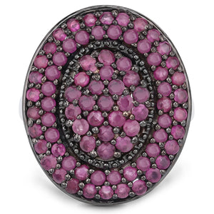 3.11 Carat Genuine Ruby .925 Sterling Silver Ring