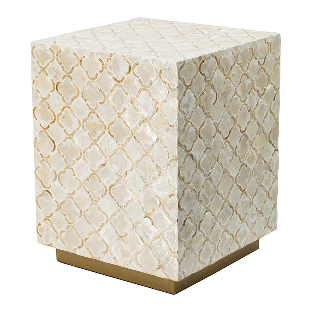 14x14x18" Square Capiz Stool