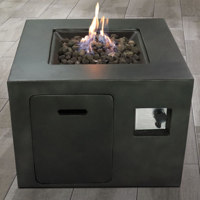 Compact Design Outdoor Fire Pit with Self-Contained Gas Tank - Dark Gray