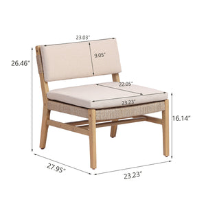 OMI Lounge Chair Acacia and Rope