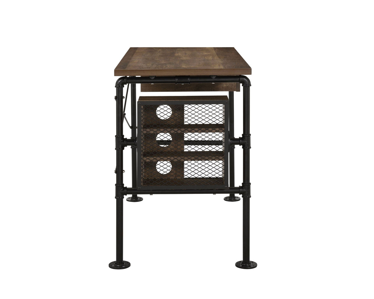 Endang - Writing Desk - Weathered Oak / Black - Best Buy Furniture