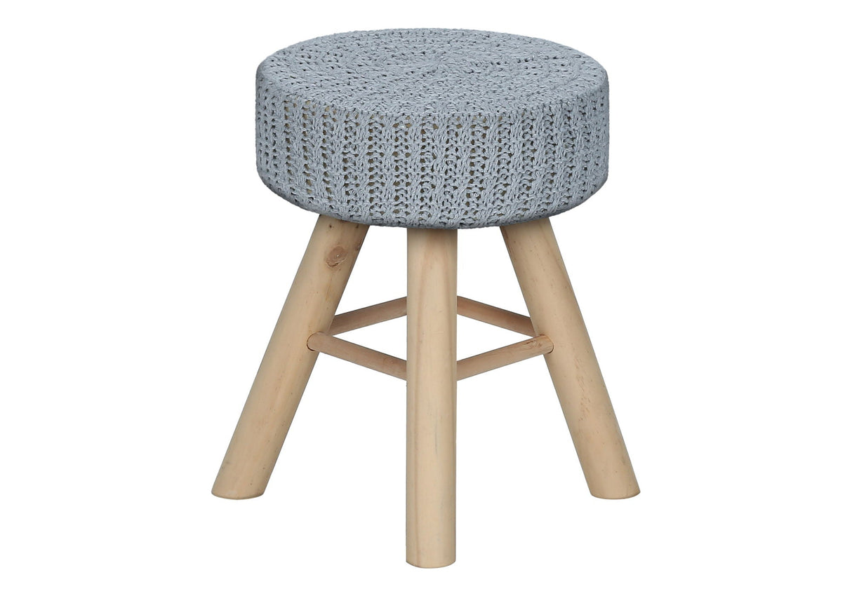 Ottoman, Pouf, Footrest, Foot Stool, Round Velvet, Natural Wood Legs, Contemporary, Modern - Best Buy Furniture