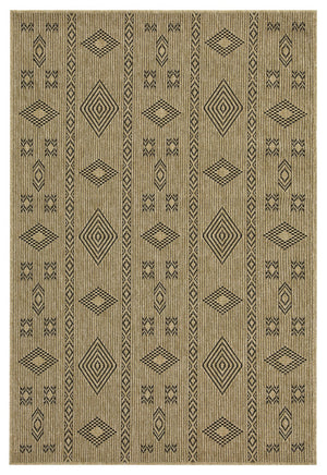 Earth GC_NTL1001 Jute/Black Indoor/Outdoor Area Rug