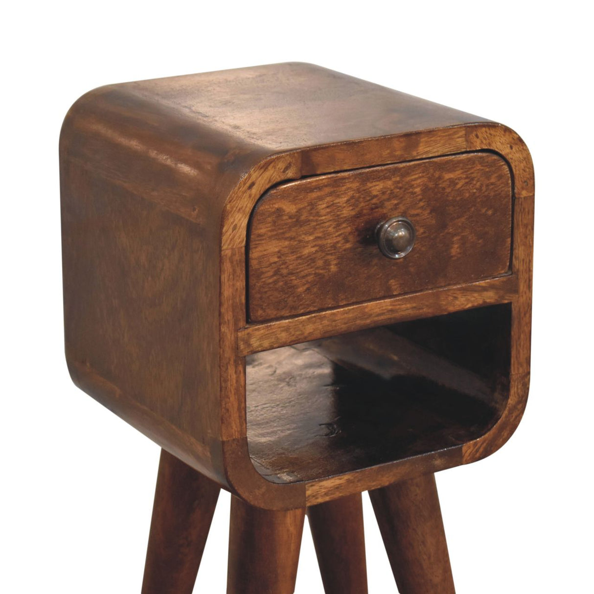 Solid Wood Extra Mini Chestnut Curve Lower Nightstand