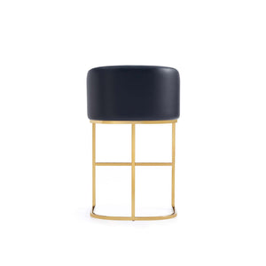 Mid-Century Modern Stool With Steel Base