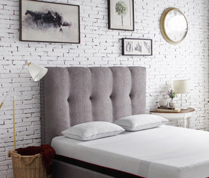 Bridgevine Home - Queen Size Tufted Upholstered Headboard With Nailhead Trim - Gray