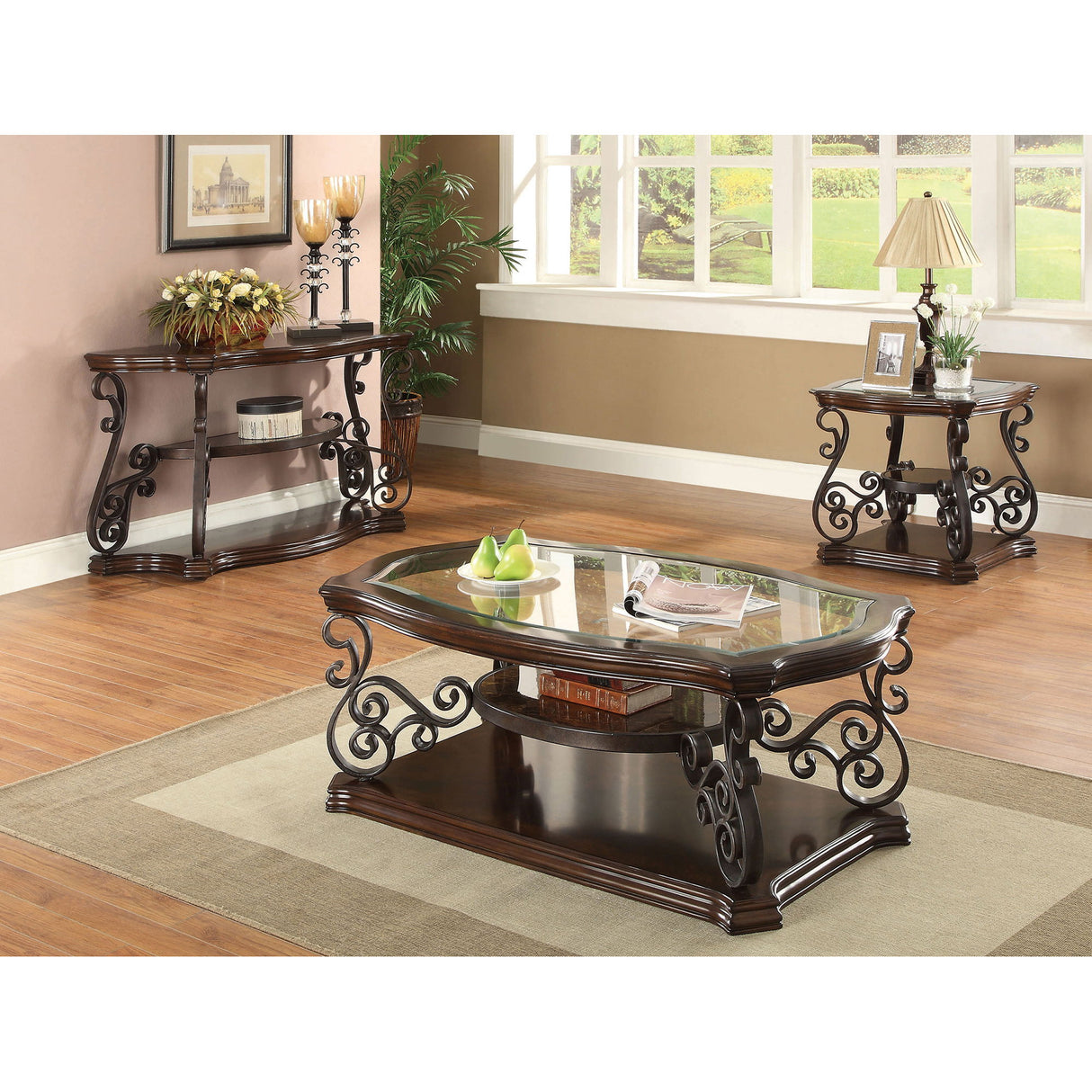 Gretta - Merlot 2 Shelf Sofa Console Table - Brown