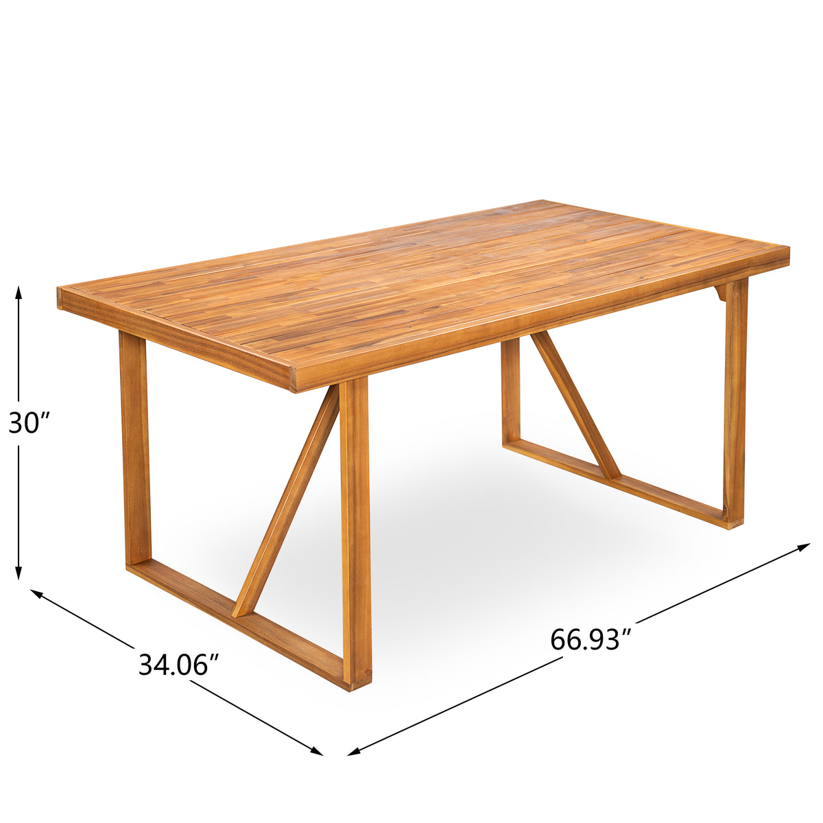 7 Piece Acacia Wood Outdoor Dining Set with Cushions