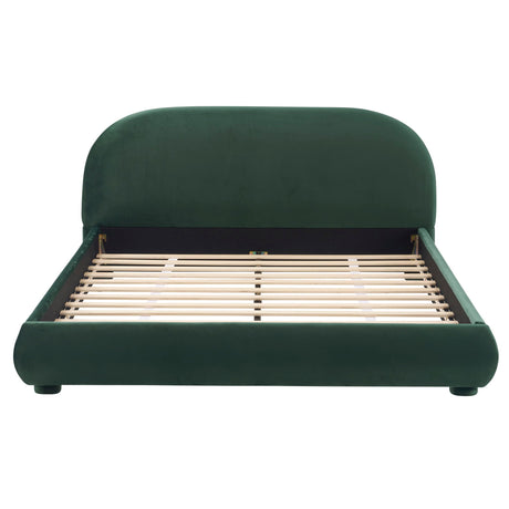 Upholstered Simple Modern Bedroom Bed With Curved Headboard
