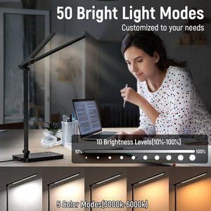 Adjustable LED Desk Lamp – Touch Dimmable Gooseneck Light for Office & Reading