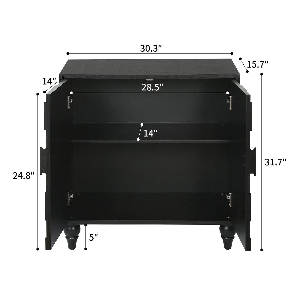 30.31" Modern Accent Cabinet with Honeycomb Pattern