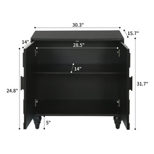 30.31" Modern Accent Cabinet with Honeycomb Pattern