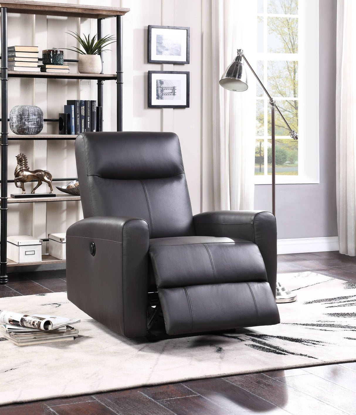 Blane - Top Grain Leather Match Power Motion Recliner - Brown - Best Buy Furniture