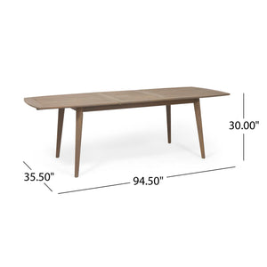 Placidity - Outdoor Expandable Dining Table With Slatted Tabletop And Tapered Legs