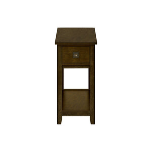 Accent End Table, 2 Tier, Narrow, Lamp, Storage Drawer, Charming Design
